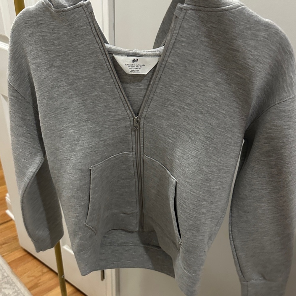 H&M Heather Gray Zip-Up Sweatshirt